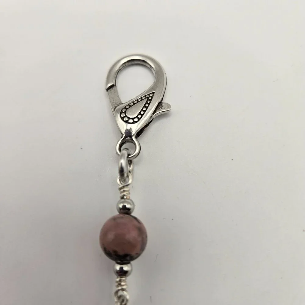 Handmade Gemstone Purse Charm Zipper Pull Butterfly